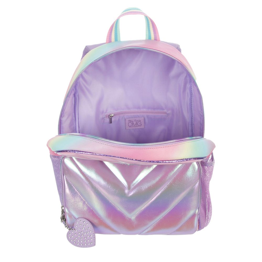 GIRLS COLORBLOCK HOLOGRAM COATED BACKPACK