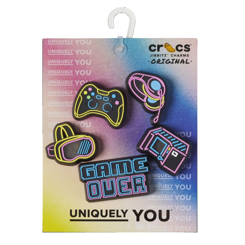 UNISEX LIGHTS UP NEON GAMER 5 PACK JIBBITZ