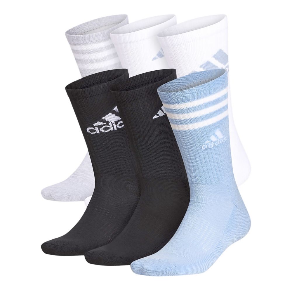 MENS ATHLETIC CUSHIONED CREW SOCKS 6 PAIRS