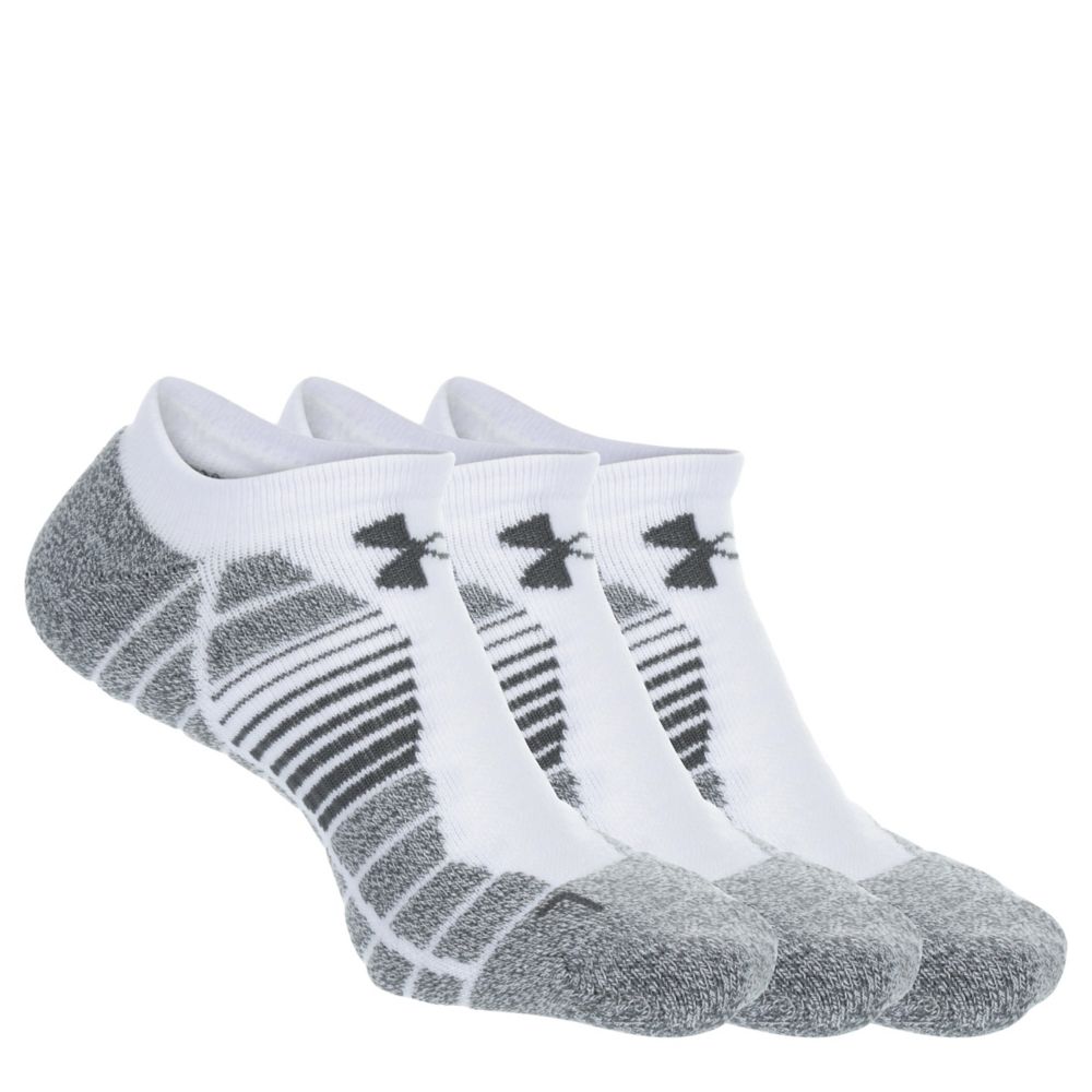 Black Mens Elevated Performance No Show Socks 3 Pairs, Under Armour