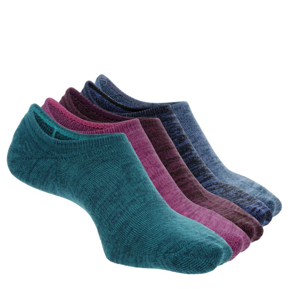 WOMENS RANDOM FEED DOUBLE Y HEEL LINER SOCKS 5 PAIRS