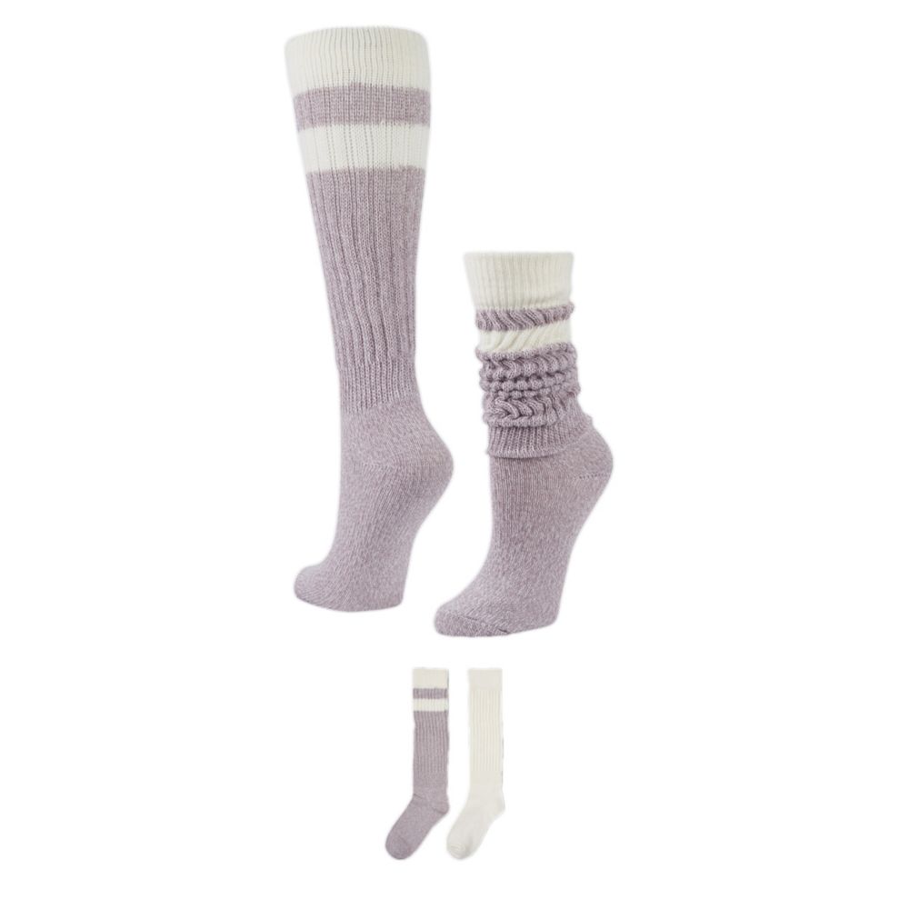 WOMENS OVER THE KNEE SLOUCH SOCK 2 PAIRS