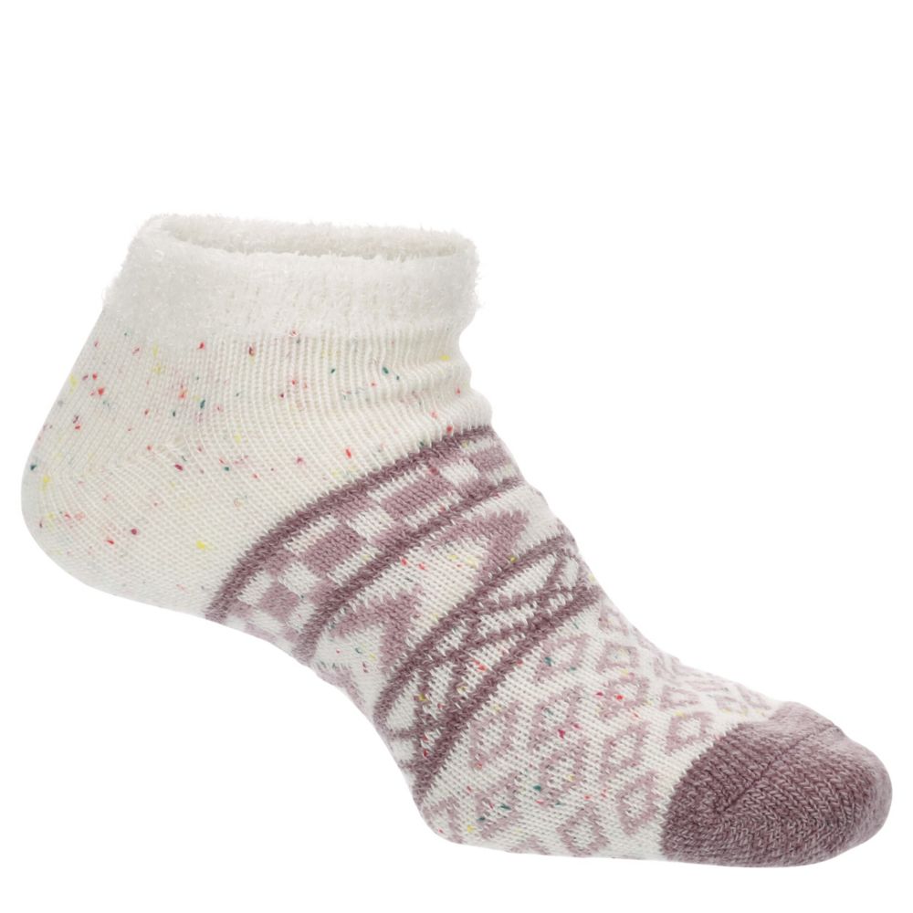 Off White Fireside Womens Low Cut Diamonds Forever Slipper Sock 1 Pair