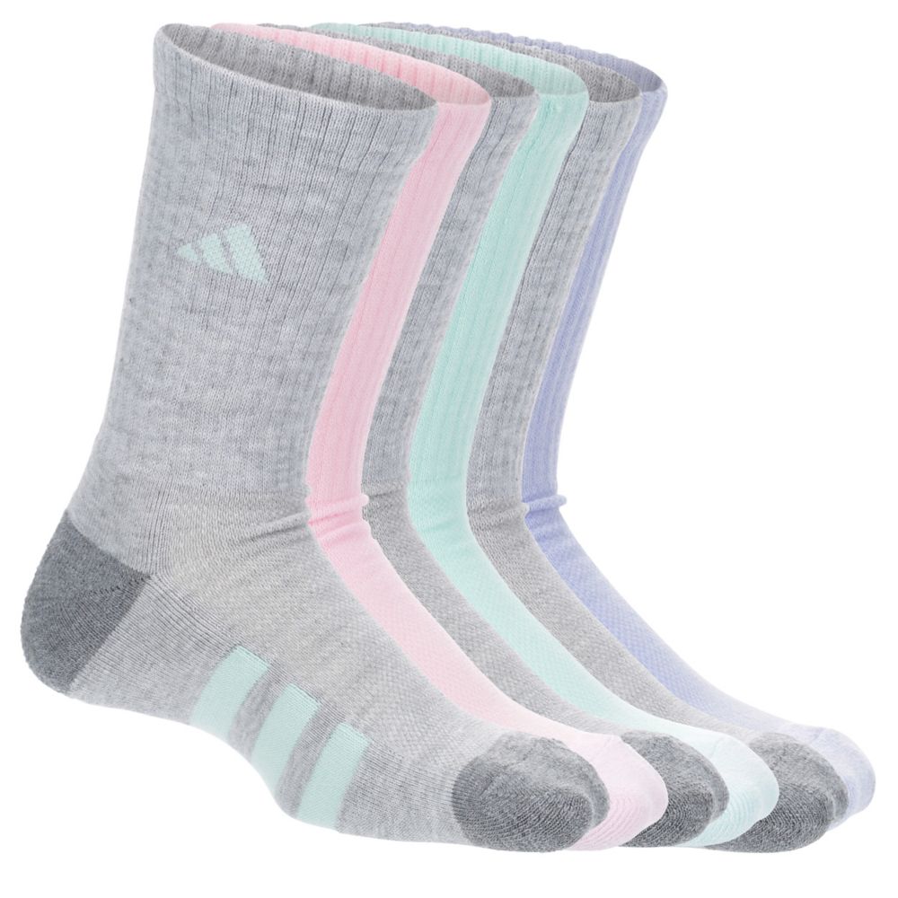 GIRLS CUSHIONED CREW SOCKS 6 PAIRS