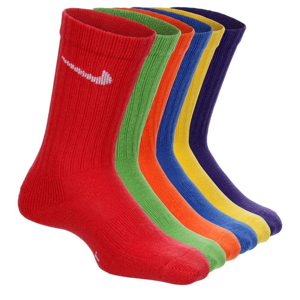 UNISEX 5-7 CREW SOCKS 6 PAIRS