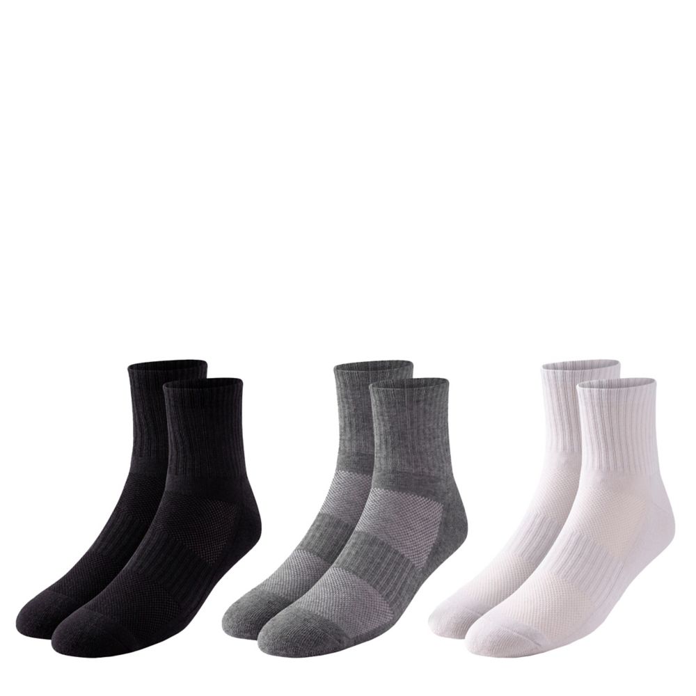 MENS CUSHION QUARTER SOCKS 3 PAIRS