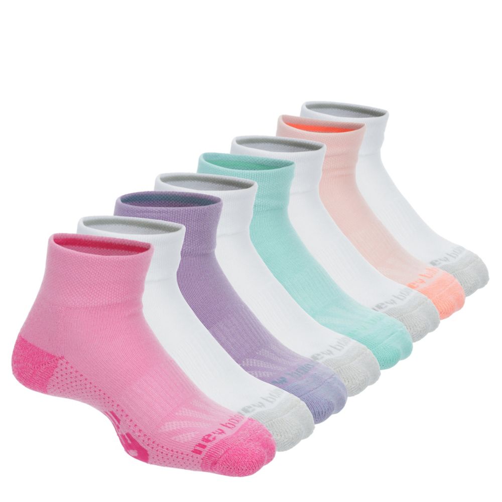 GIRLS ATHLETIC QUARTER SOCKS 8 PAIRS