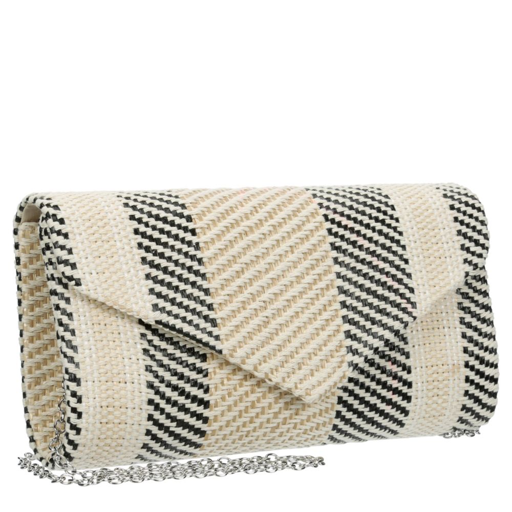 UNISEX STRIPE STRAW CLUTCH