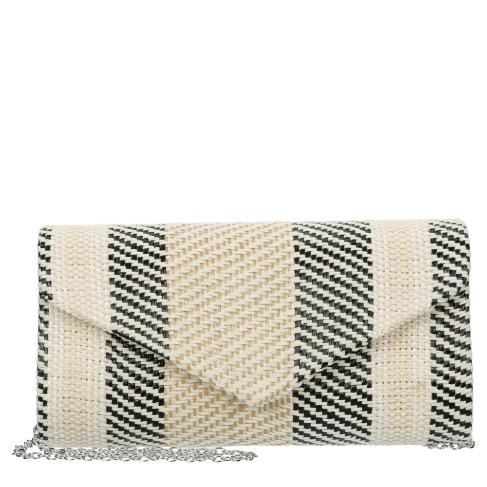 UNISEX STRIPE STRAW CLUTCH