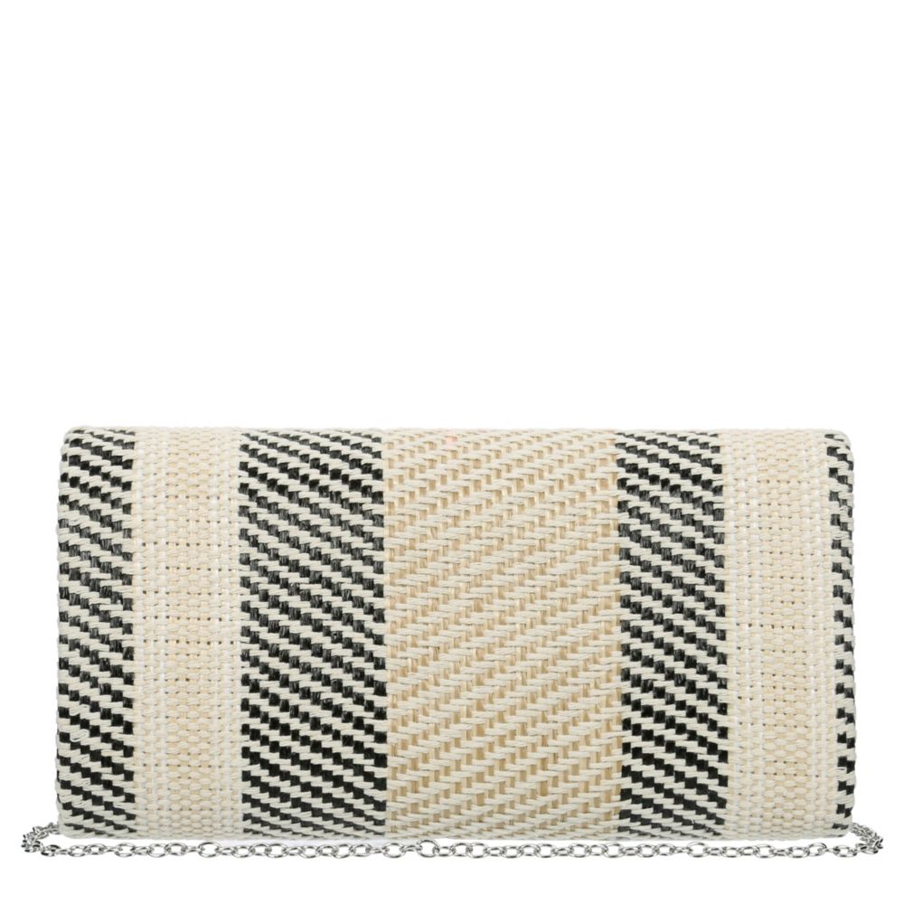 UNISEX STRIPE STRAW CLUTCH