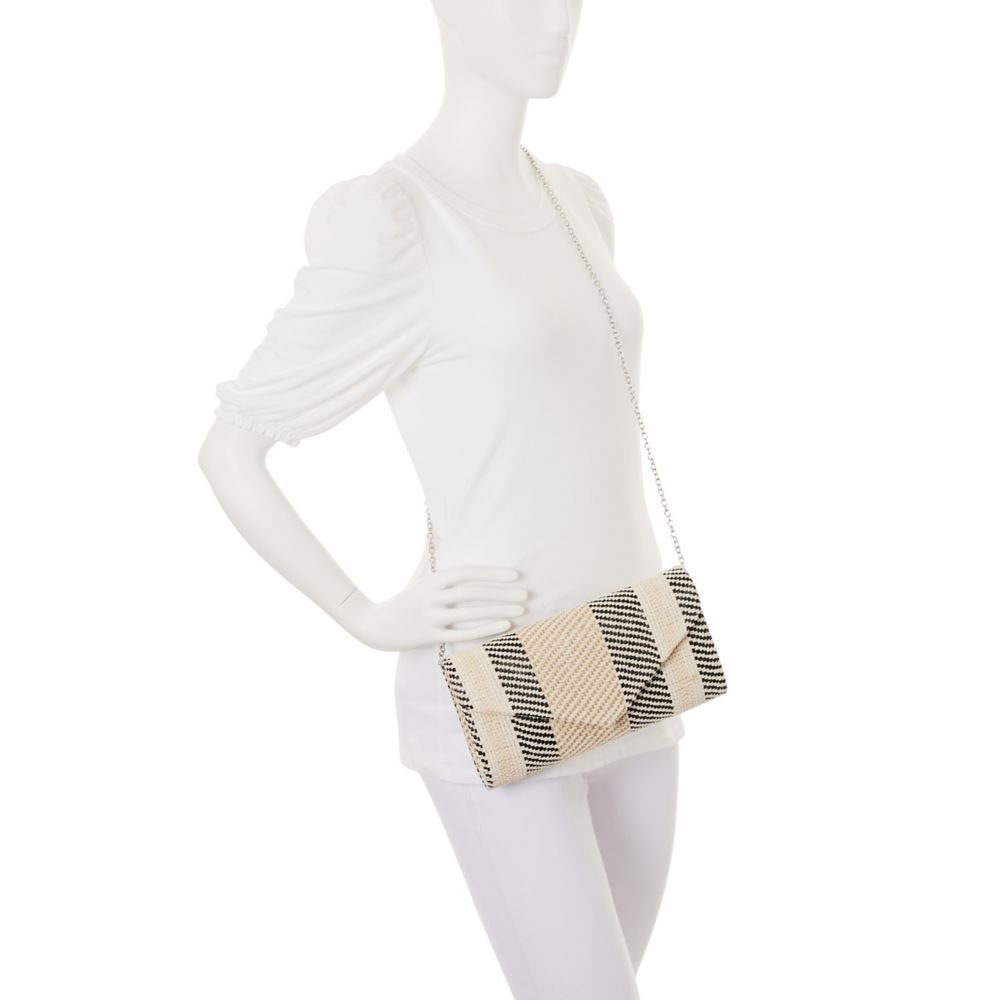 UNISEX STRIPE STRAW CLUTCH