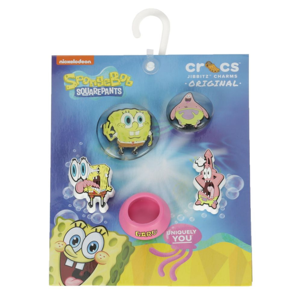 Assorted Crocs Unisex Spongebob Bubble 5 Pack Jibbitz Rack Room Shoes