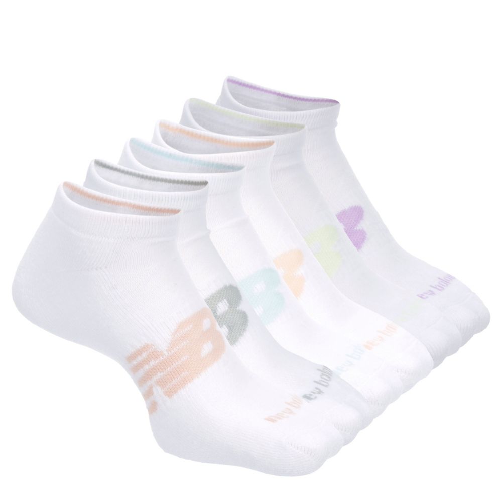 White New Balance Mens Performance Low Cut Socks 6 Pairs Rack Room Shoes