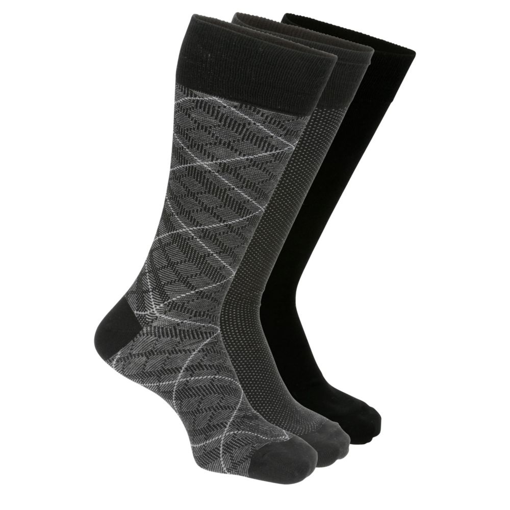 MENS MEDIUM DRESS CREW SOCKS 3 PAIRS