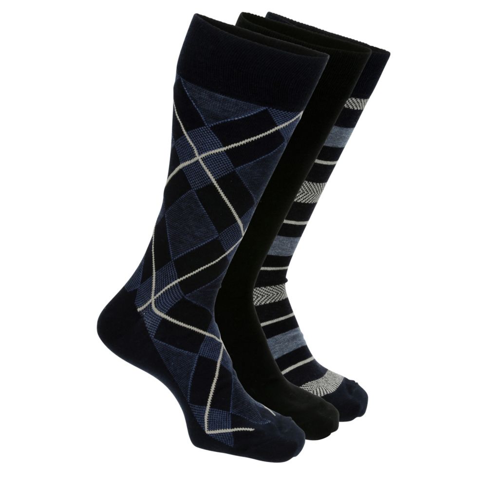 MENS LARGE DRESS CREW SOCKS 3 PAIRS