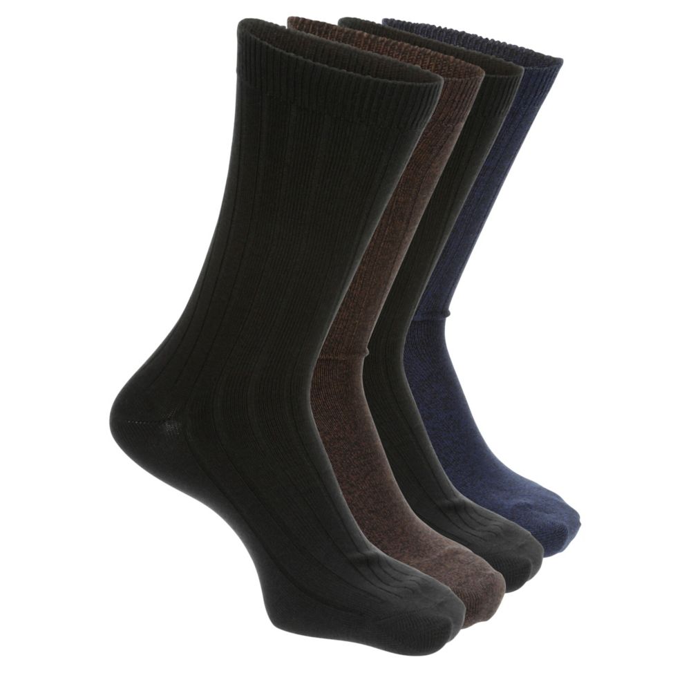 MENS MEDIUM DRESS CREW SOCKS 4 PAIRS