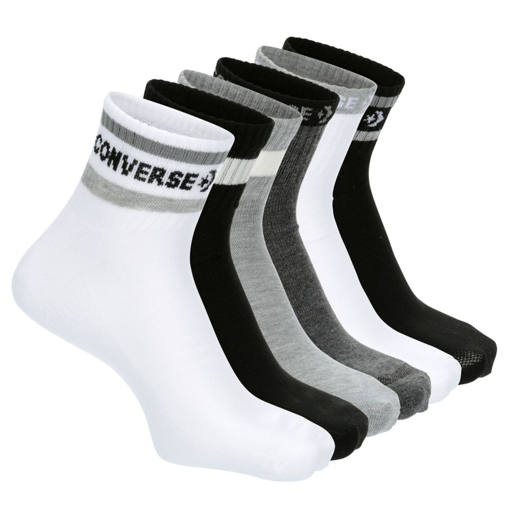 CONVERSE MENS QUARTER SOCKS 6 PAIRS ASSORTED