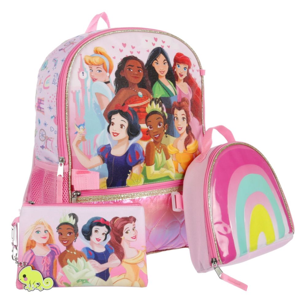 GIRLS PRINCESS 5 PIECE BACKPACK SET