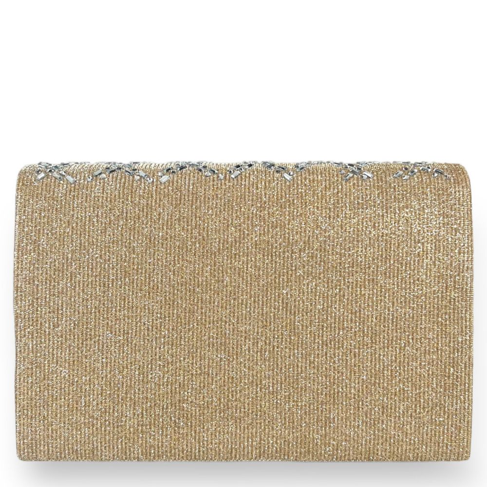 WOMENS DIAMOND CRYSTAL PATTERN STRUCTURED ENVELOPE CLUTCH