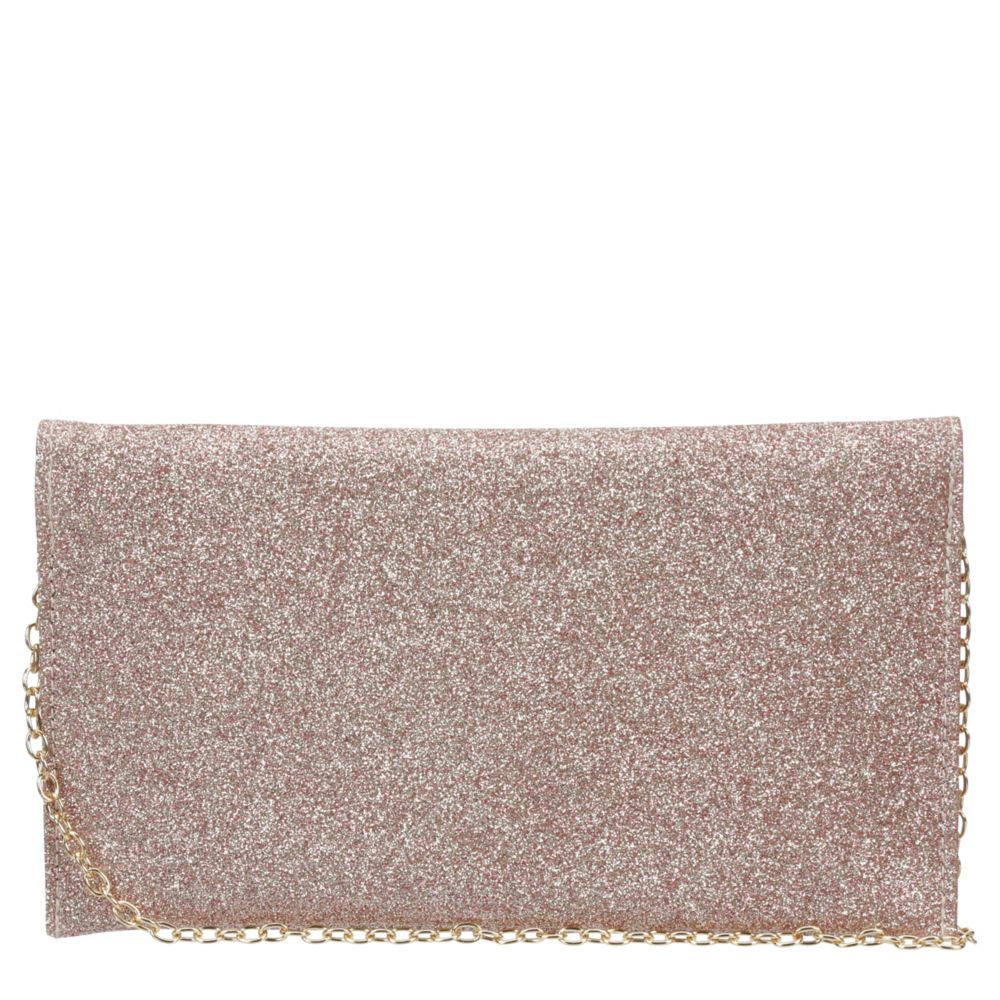 WOMENS GLITTER DOUBLE COMPARTMENT ENVELOPE HANDBAG