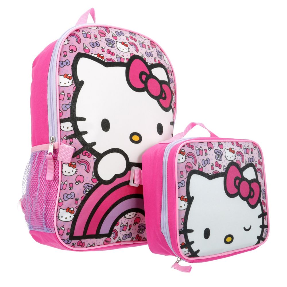 GIRLS HELLO KITTY BACKPACK SET WITH LUNCHBOX