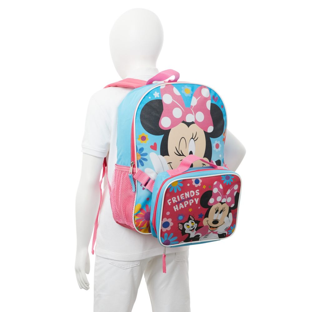 GIRLS MINNIE MOUSE BACKPACK SET WITH LUNCH BOX