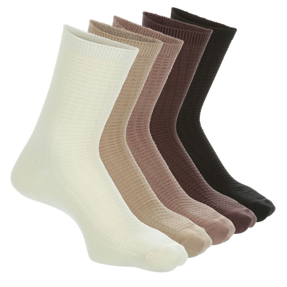 WOMENS WAFFLE QUARTER SOCKS 5 PAIRS