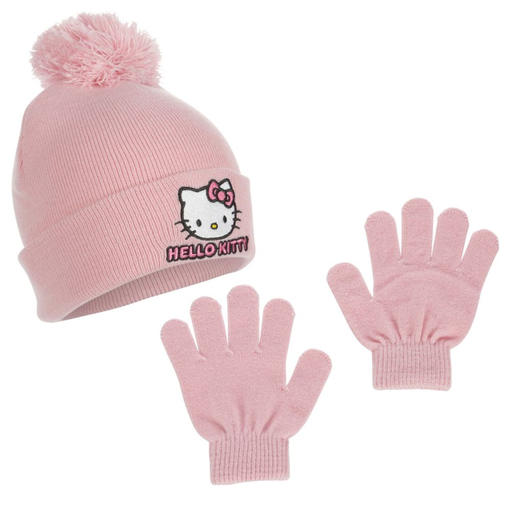 GIRLS HELLO KITTY BEANIE SET