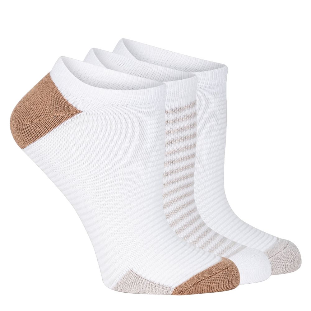 WOMENS TERRY POWDER NO SHOW SOCKS 3 PAIRS