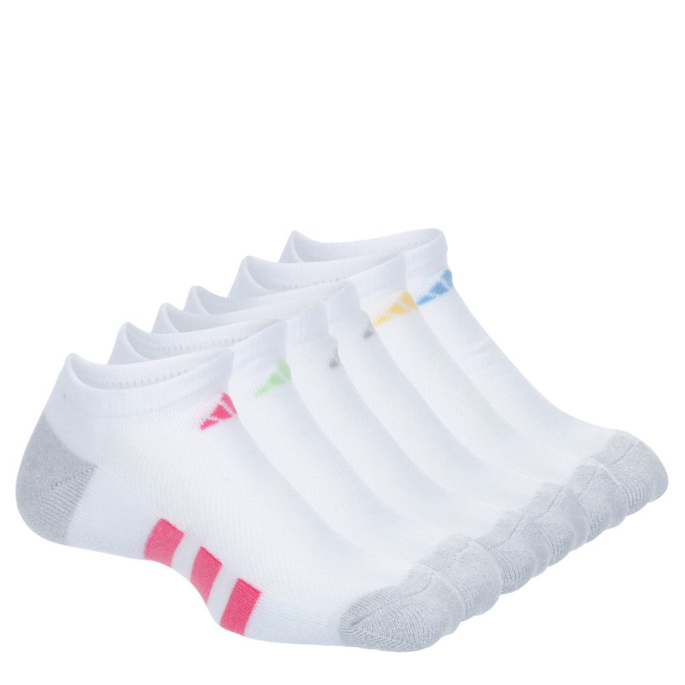 GIRLS CUSHIONED NO SHOW SOCKS 6 PAIRS