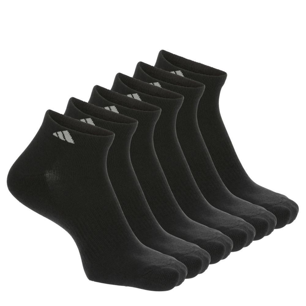 Black Adidas Mens Athletic Cushioned Low Cut Socks 6 Pairs Rack Room