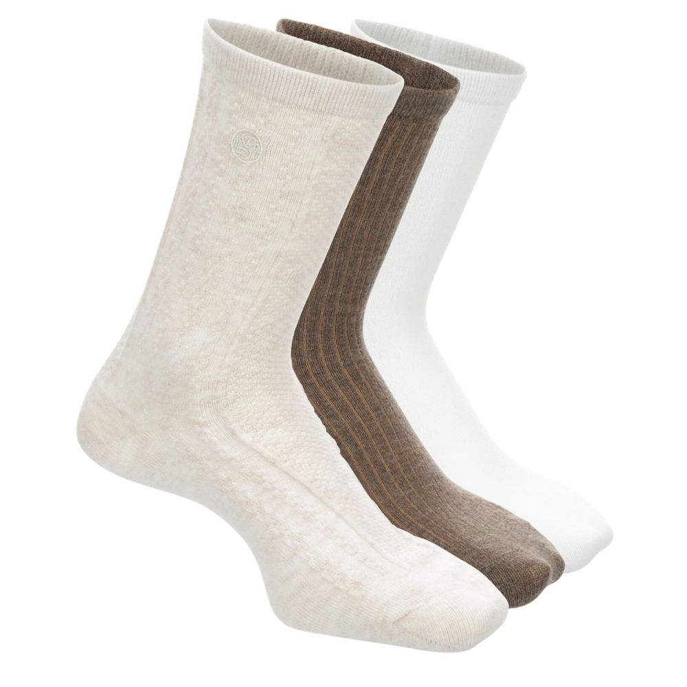 WOMENS WOOL BLEND CREW SOCKS 3 PAIRS