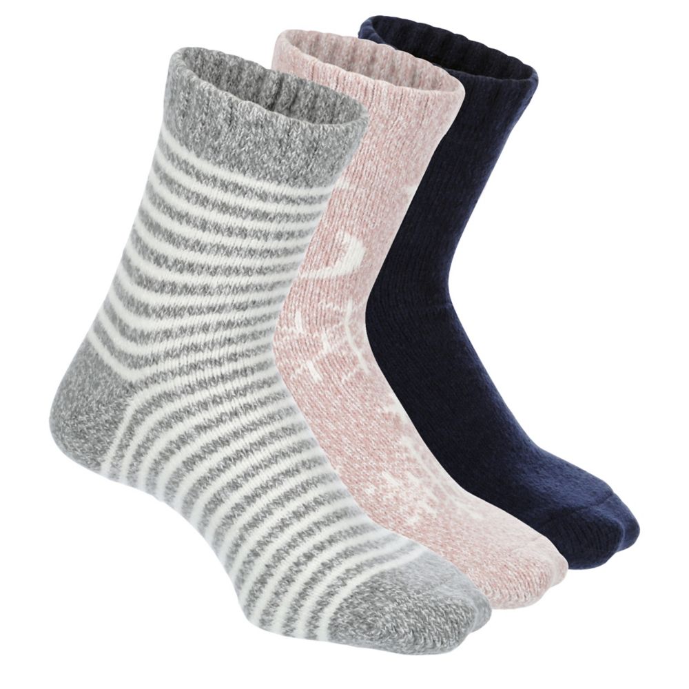 WOMENS EUCALYPTUS SCENTED CREW SOCKS 3 PAIRS