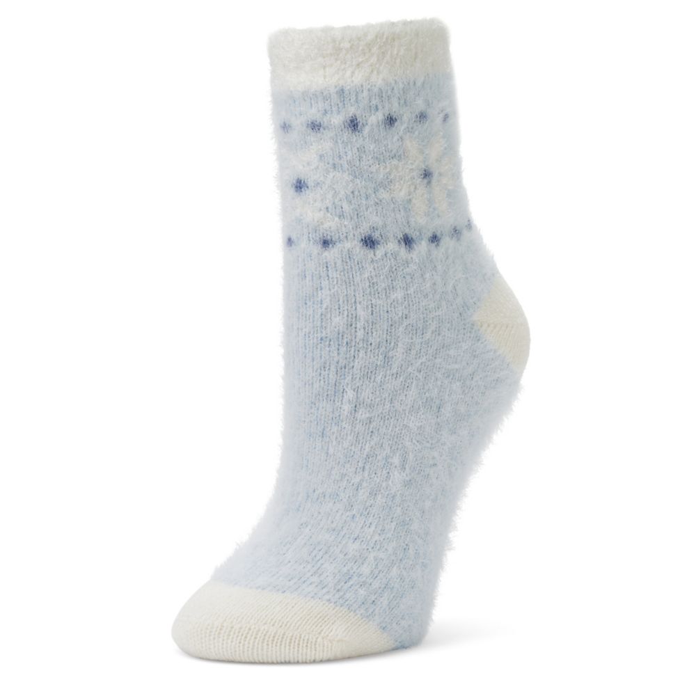 Blue Fireside Womens Aloe Infused Ice Chambray Crew Socks 1 Pair Rack