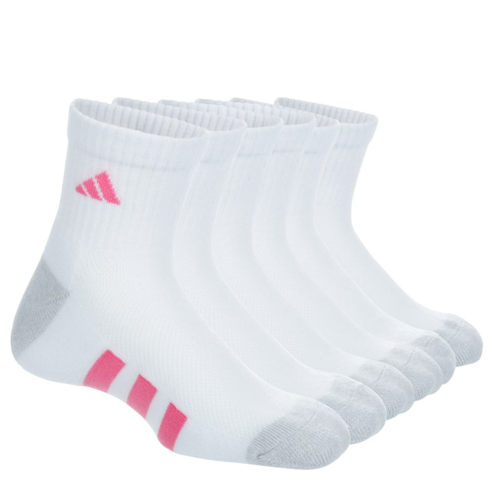 GIRLS ATHLETIC CUSHIONED QUARTER SOCKS 6 PAIRS