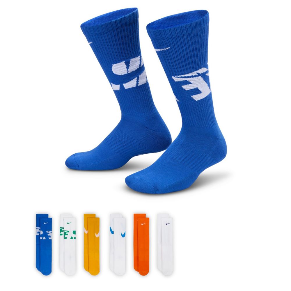 BOYS YOUTH MEDIUM CREW SOCKS 6 PAIRS