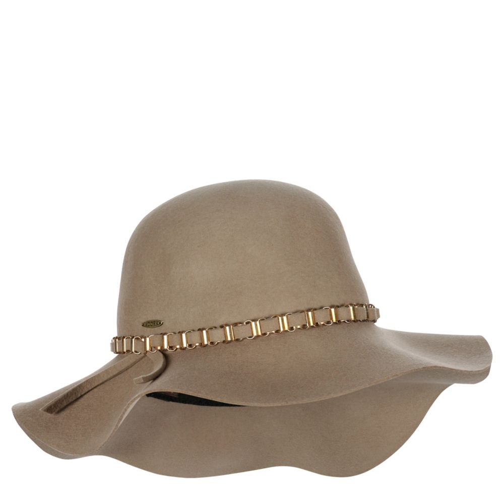 UNISEX WOOL FELT FLOPPY HAT WITH GOLD CHAIN