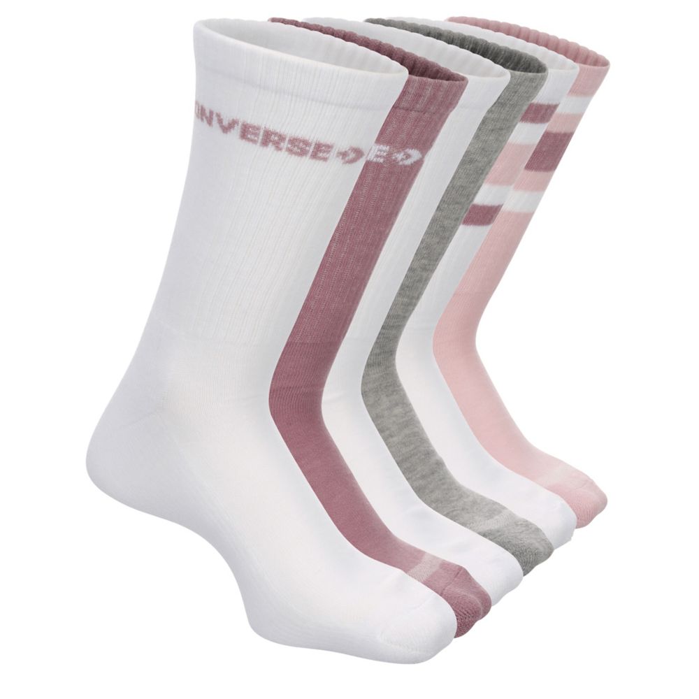 WOMENS MULTI LOGO CREW SOCKS 6 PAIRS