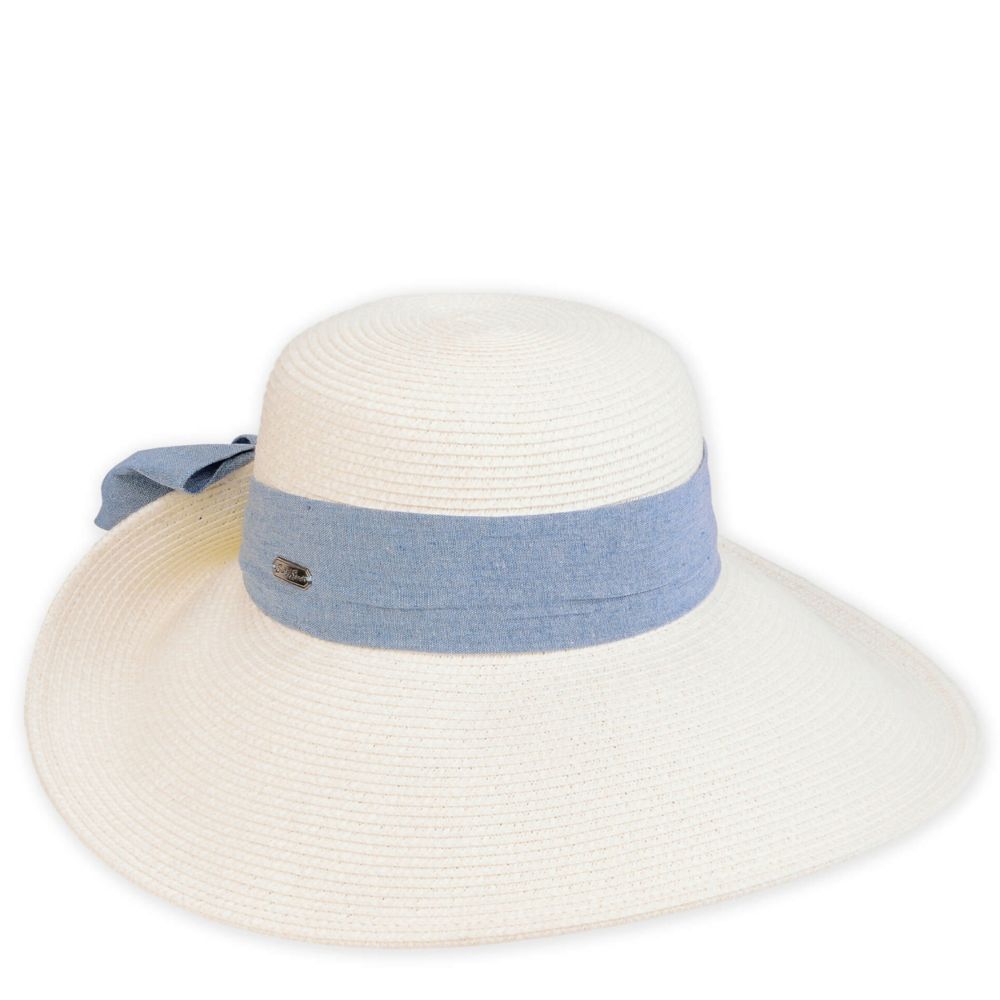 UNISEX RIBBON TRIM PAPERBRAID BACKLESS HAT