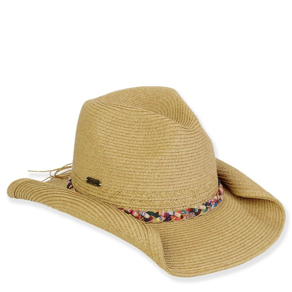UNISEX PAPERBRAID WESTERN HAT WITH COLORBRAID TRIM