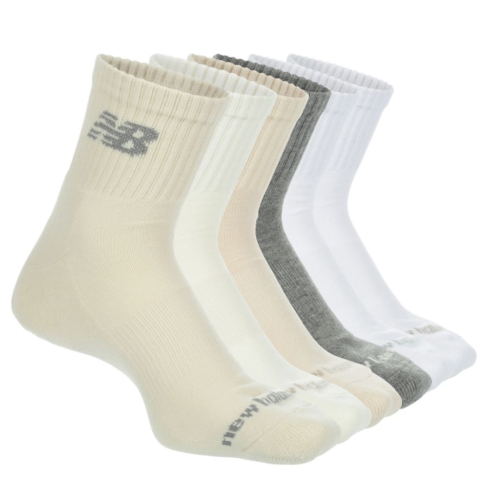 NEW BALANCE WOMENS EVERYDAY QUARTER SOCKS 6 PAIRS - WHITE