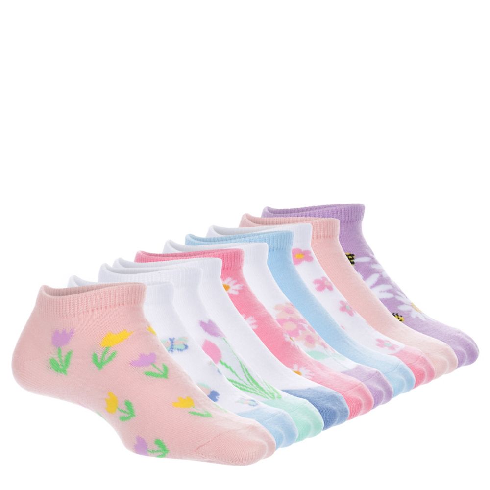GIRLS POLLINATOR NO SHOW SOCKS 10 PAIRS