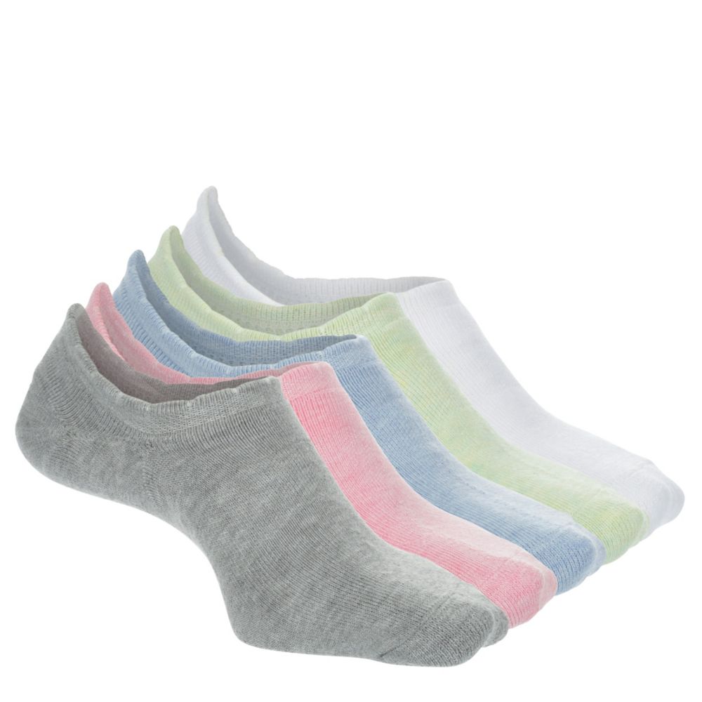 WOMENS SCALLOT WELT DOUBLE Y-HEEL LINER SOCKS 5 PAIRS