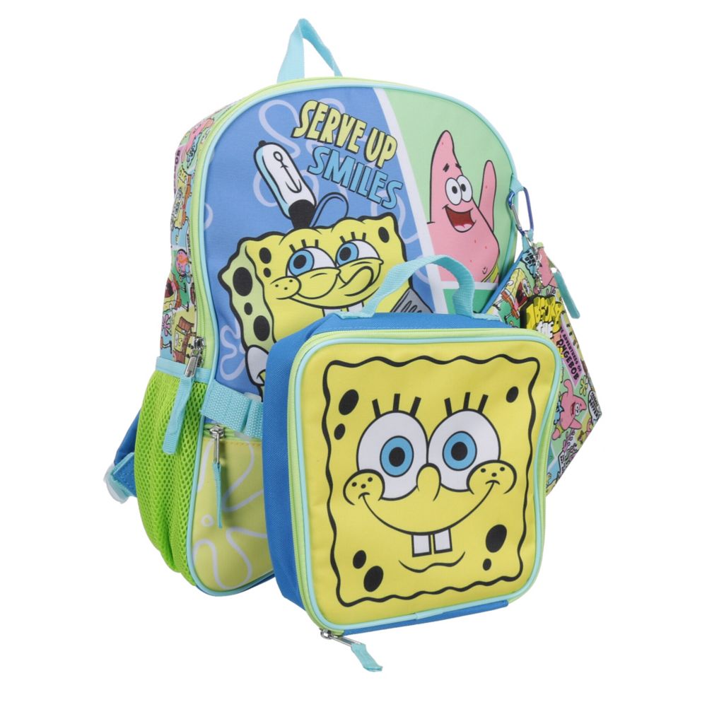 BOYS 5 PIECE SPONGEBOB BACKPACK SET