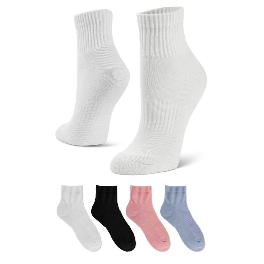 WOMENS SUPER SOFT ARCH BAND QUARTER SOCKS 4 PAIRS
