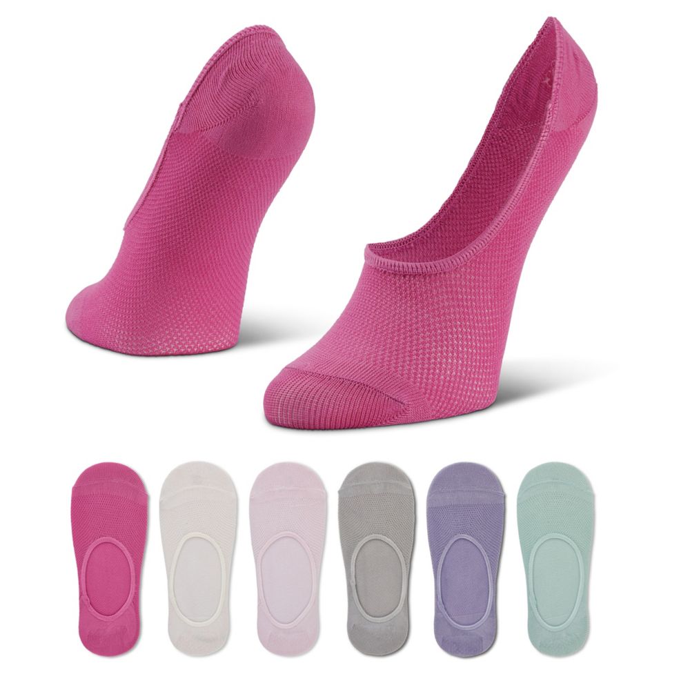 WOMENS SUPER SOFT MESH LINER SOCKS 6 PAIRS