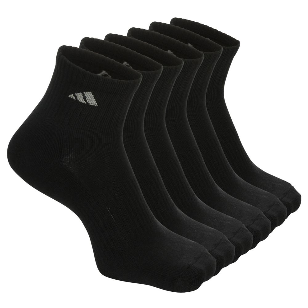 MENS CUSHIONED QUARTER SOCKS 6 PAIRS