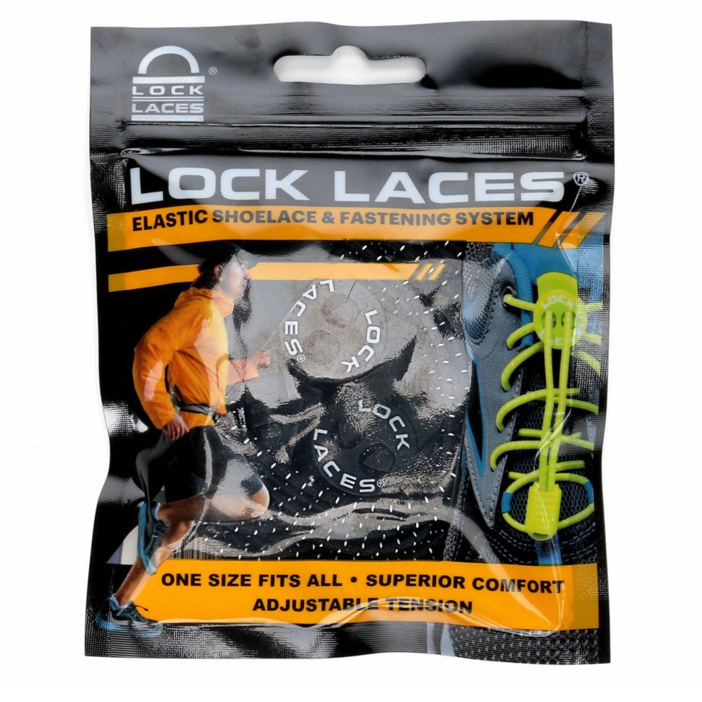 LOCK LACES - Elastic No Tie Shoelaces, One Size Fits All 48-Inch Black