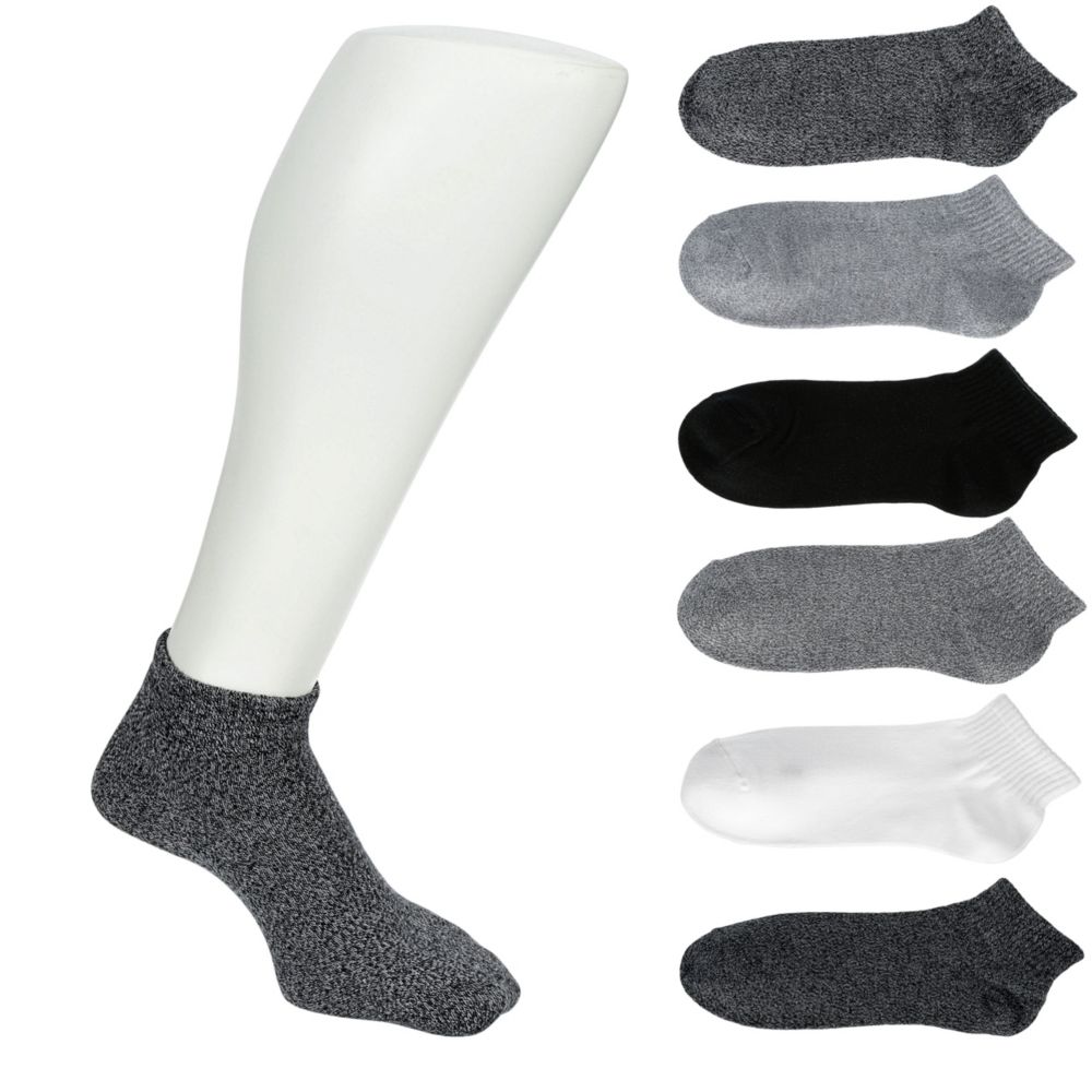 Grey Womens Marled Quarter Socks 6 Pairs Sof Sole Rack Room Shoes