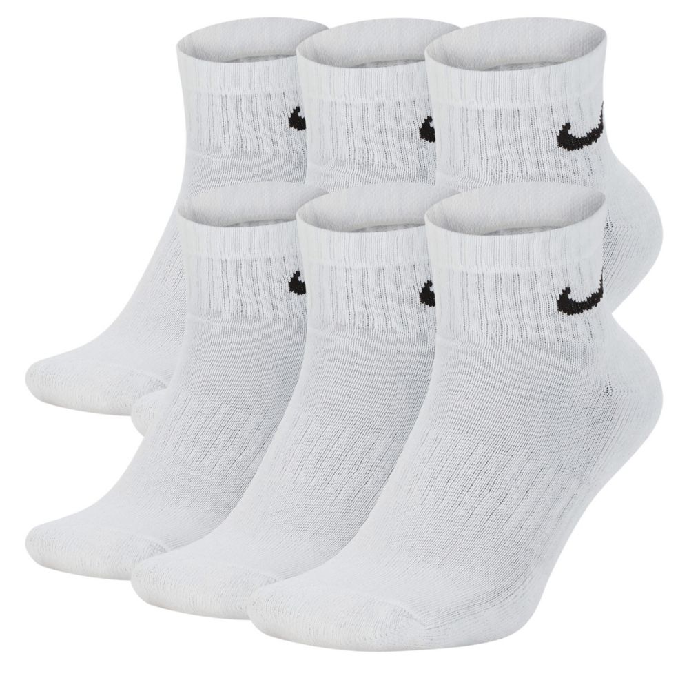White Mens Large Quarter Socks 6 Pairs | Nike | Rack Room Shoes